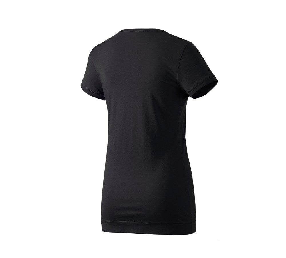 Secondary image e.s. Long shirt cotton, ladies' black