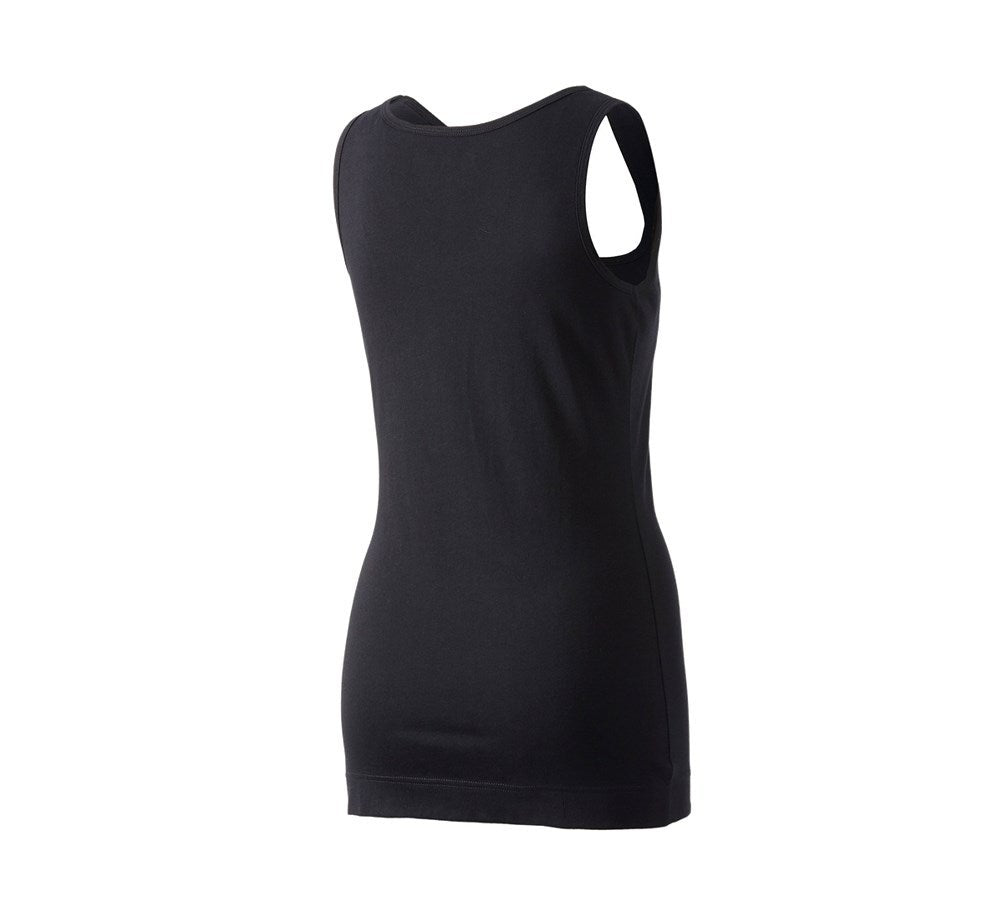 Secondary image e.s. Long tank cotton, ladies' black