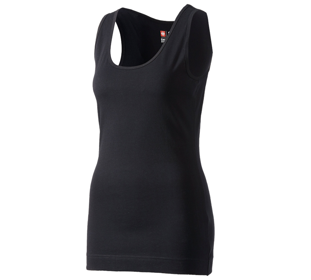 Primary image e.s. Long tank cotton, ladies' black