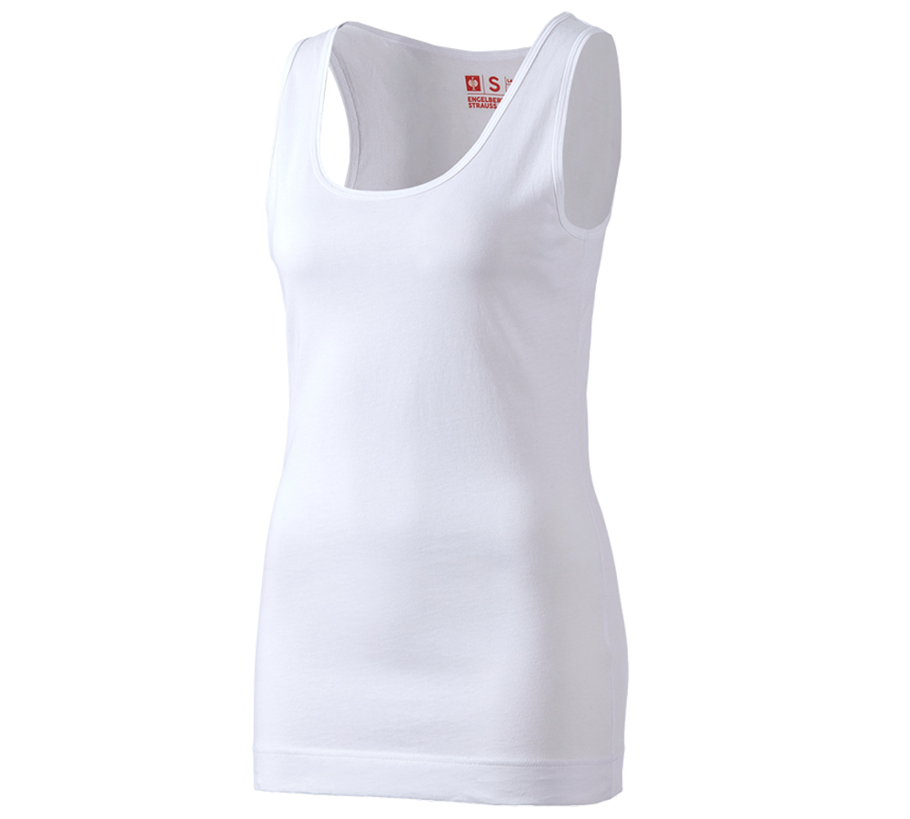 Primary image e.s. Long tank cotton, ladies' white