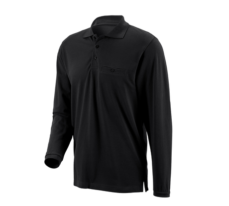 Primary image e.s. Longsleeve polo cotton Pocket black