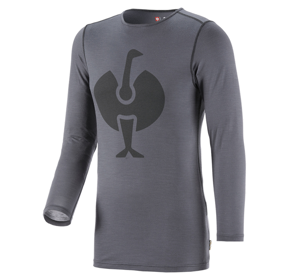 Primary image e.s. Long sleeve Merino, men's cement/graphite