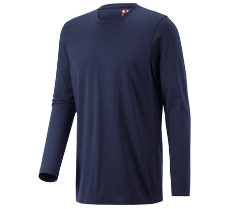 Primary image e.s. Longsleeve cotton, long fit navy