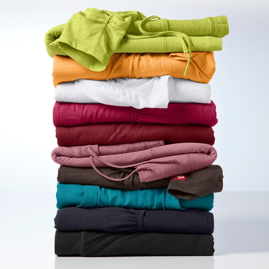 Detailed image e.s. Longsleeve cotton slub, ladies' chestnut