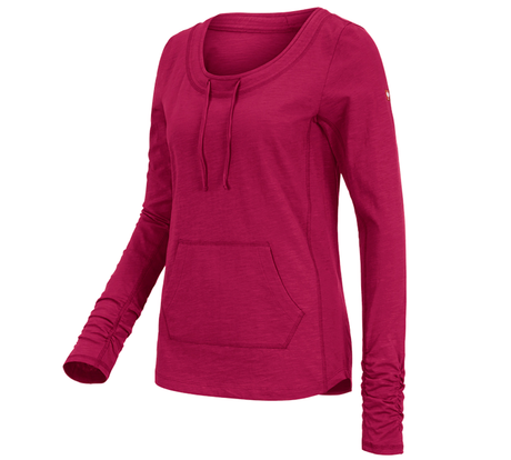 Primary image e.s. Longsleeve cotton slub, ladies' berry