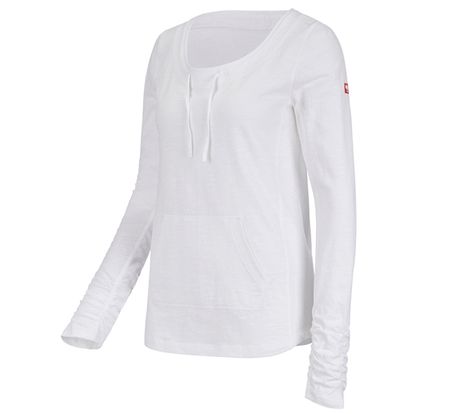 Primary image e.s. Longsleeve cotton slub, ladies' white
