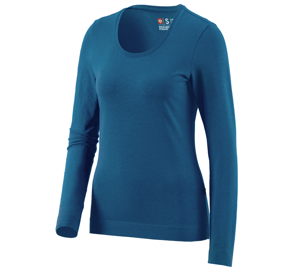 Primary image e.s. Long sleeve cotton stretch, ladies' atoll