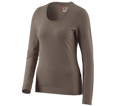 Primary image e.s. Longsleeve cotton stretch, ladies' stone