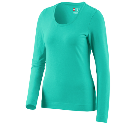 Primary image e.s. Longsleeve cotton stretch, ladies' lagoon