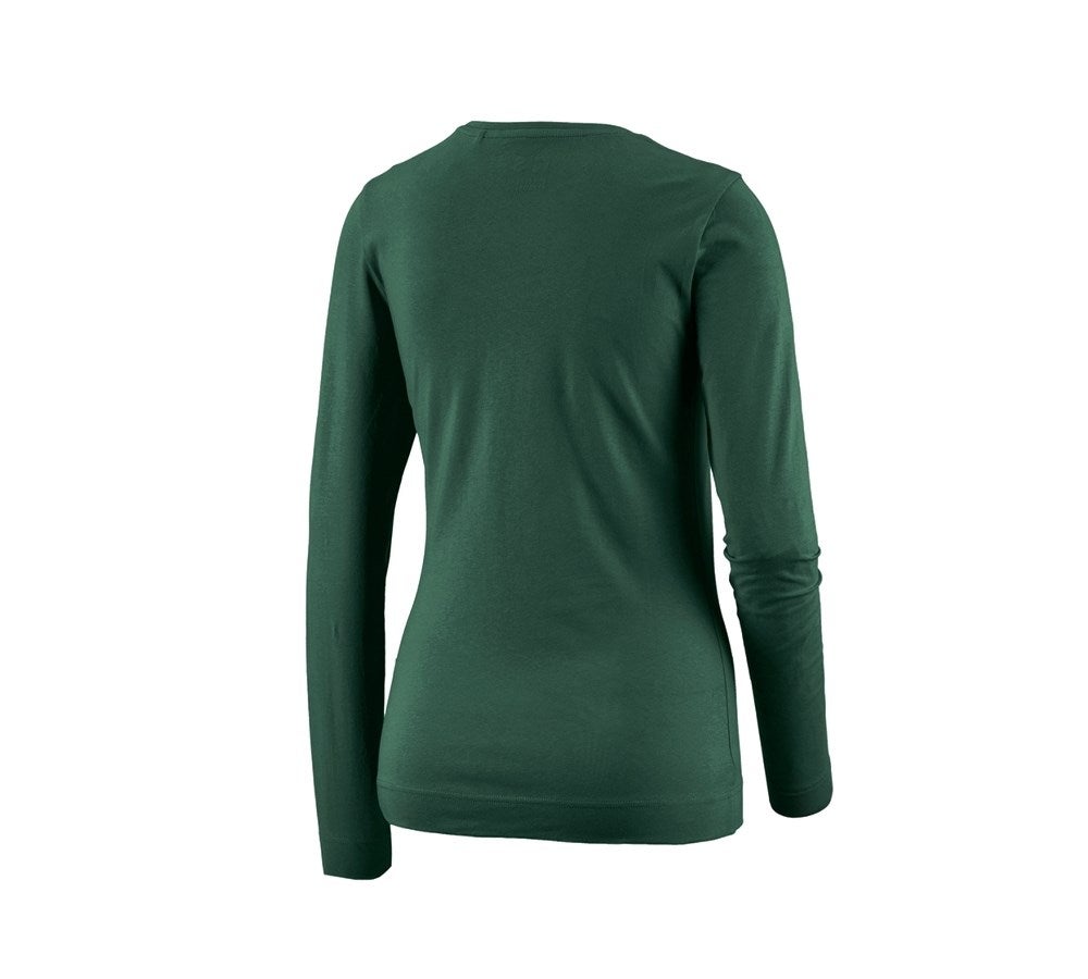 Secondary image e.s. Longsleeve cotton stretch, ladies' green