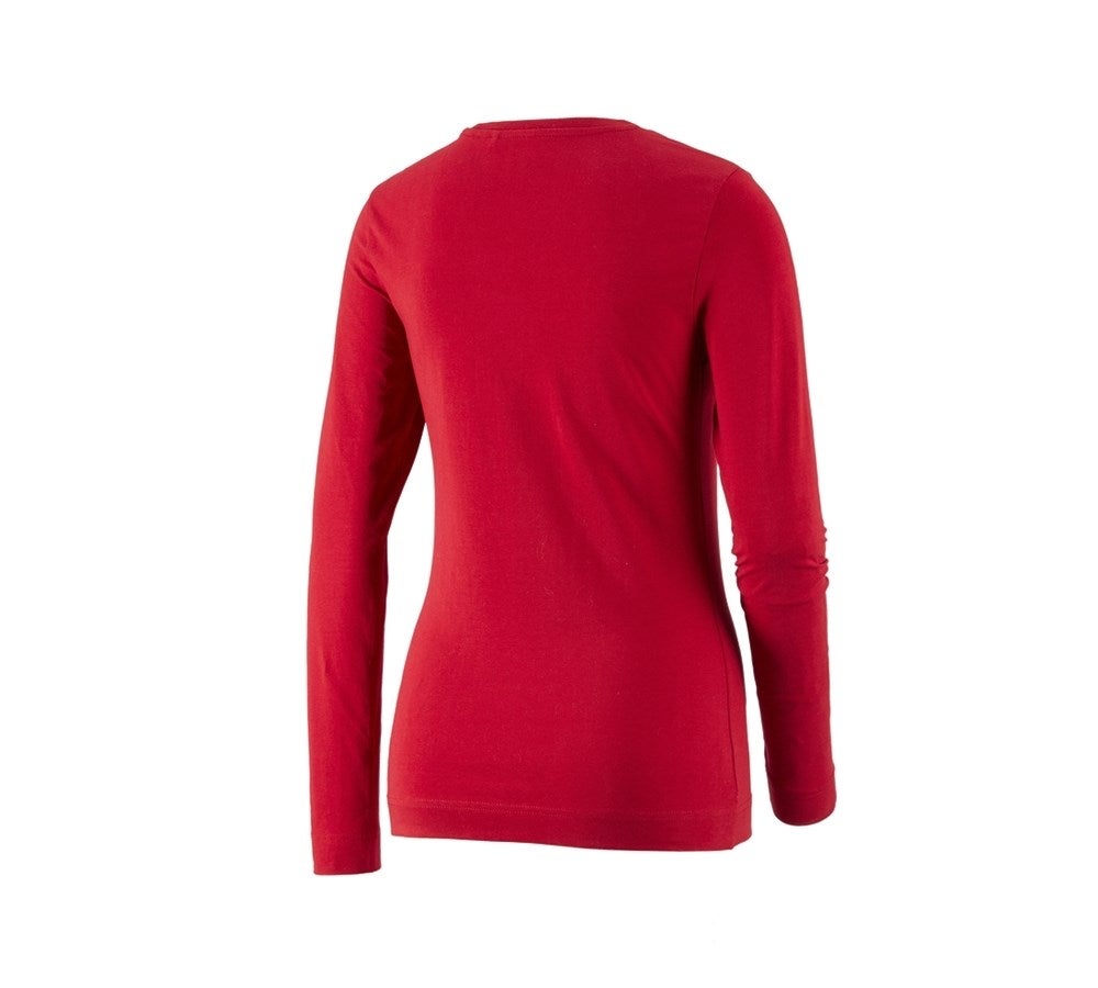 Secondary image e.s. Long sleeve cotton stretch, ladies' fiery red