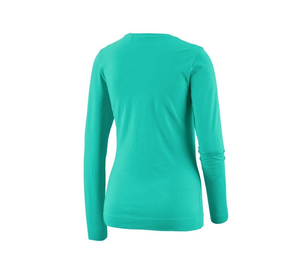 Secondary image e.s. Longsleeve cotton stretch, ladies' lagoon