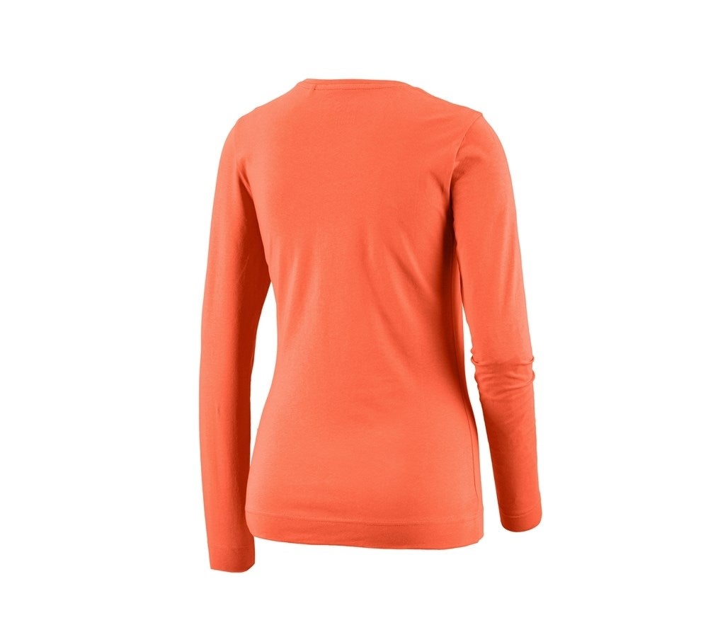Secondary image e.s. Longsleeve cotton stretch, ladies' nectarine