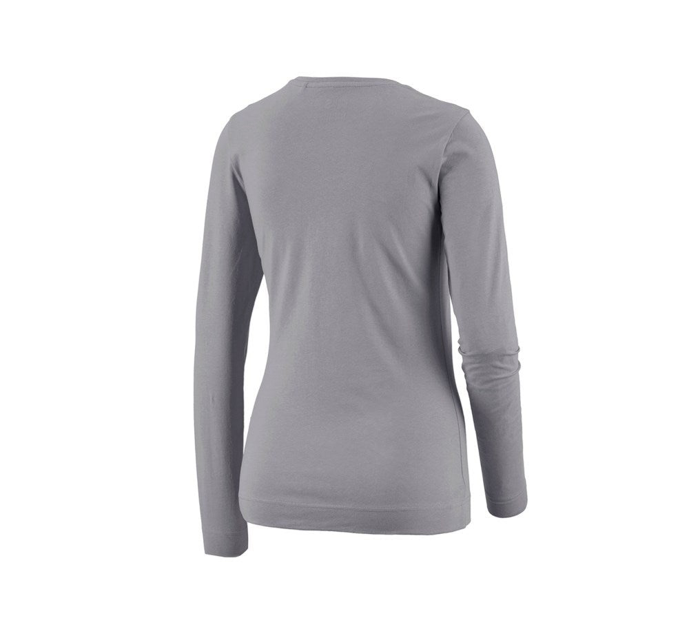 Secondary image e.s. Long sleeve cotton stretch, ladies' platinum