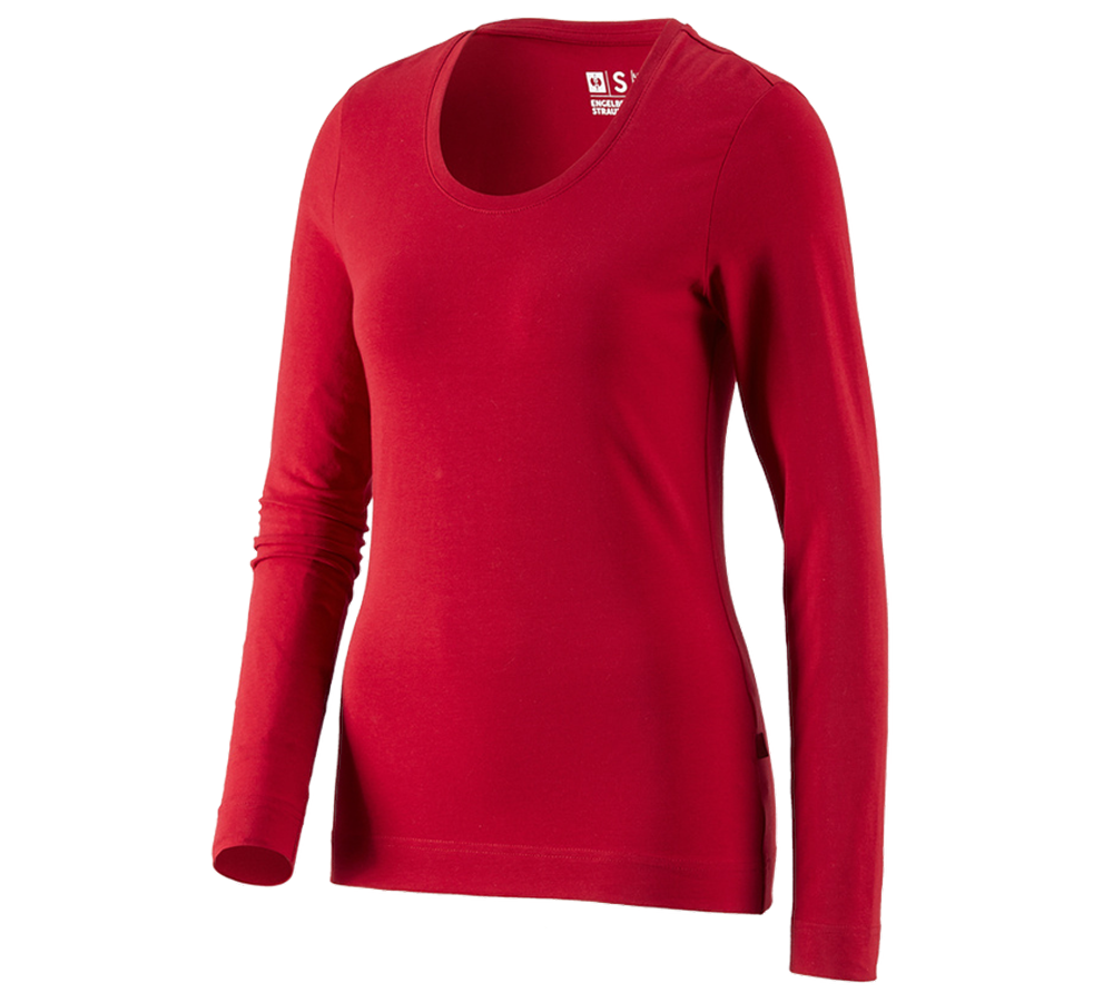 Primary image e.s. Long sleeve cotton stretch, ladies' fiery red