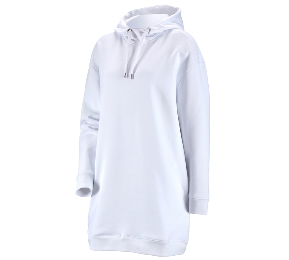 Primary image e.s. Oversize hoody sweatshirt poly cotton, ladies white