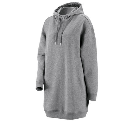 Primary image e.s. Oversize hoody sweatshirt poly cotton, ladies grey melange
