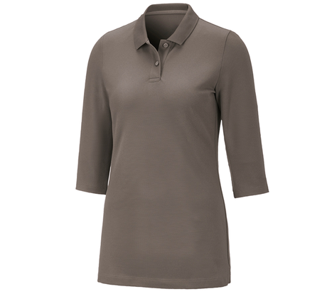 Primary image e.s. Pique-Polo 3/4-sleeve cotton stretch, ladies' stone