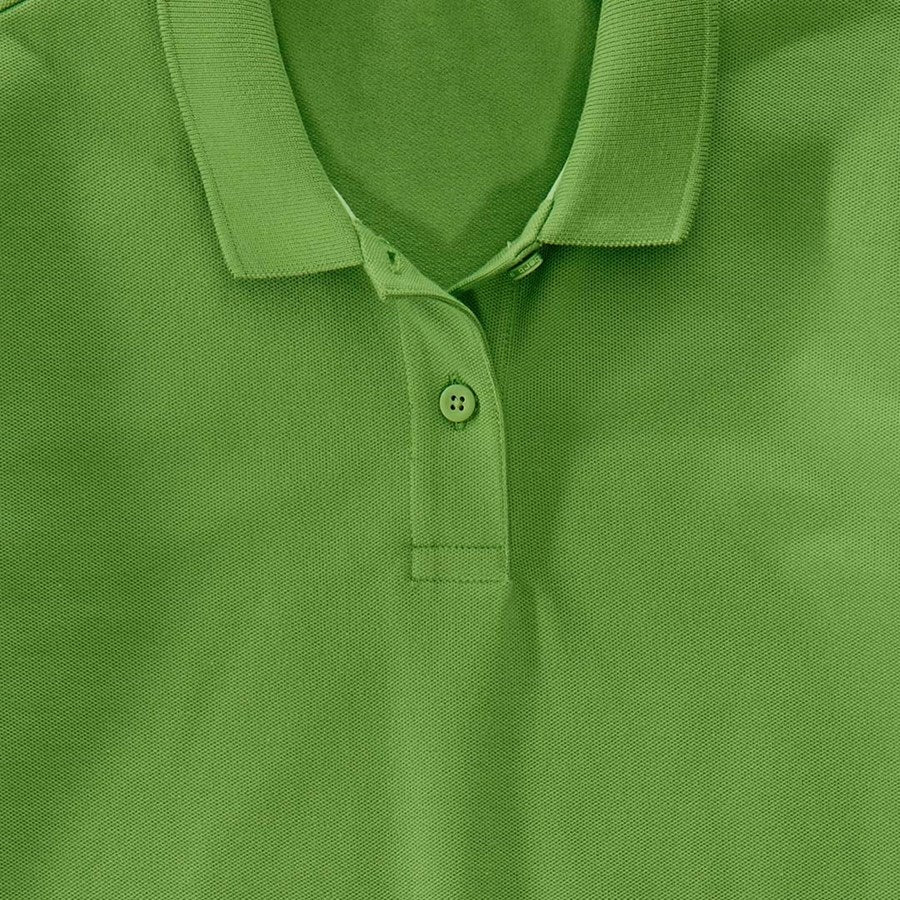 Detailed image e.s. Pique-Polo 3/4-sleeve cotton stretch, ladies' seagreen