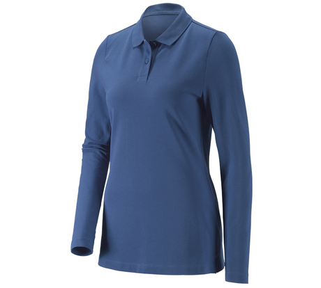 Primary image e.s. Pique-Polo longsleeve cotton stretch,ladies' cobalt