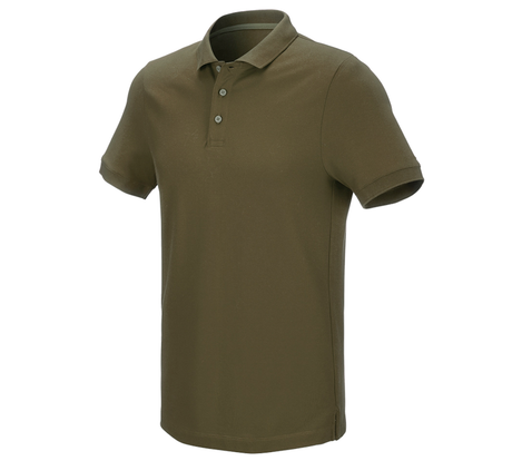Primary image e.s. Pique-Polo cotton stretch mudgreen