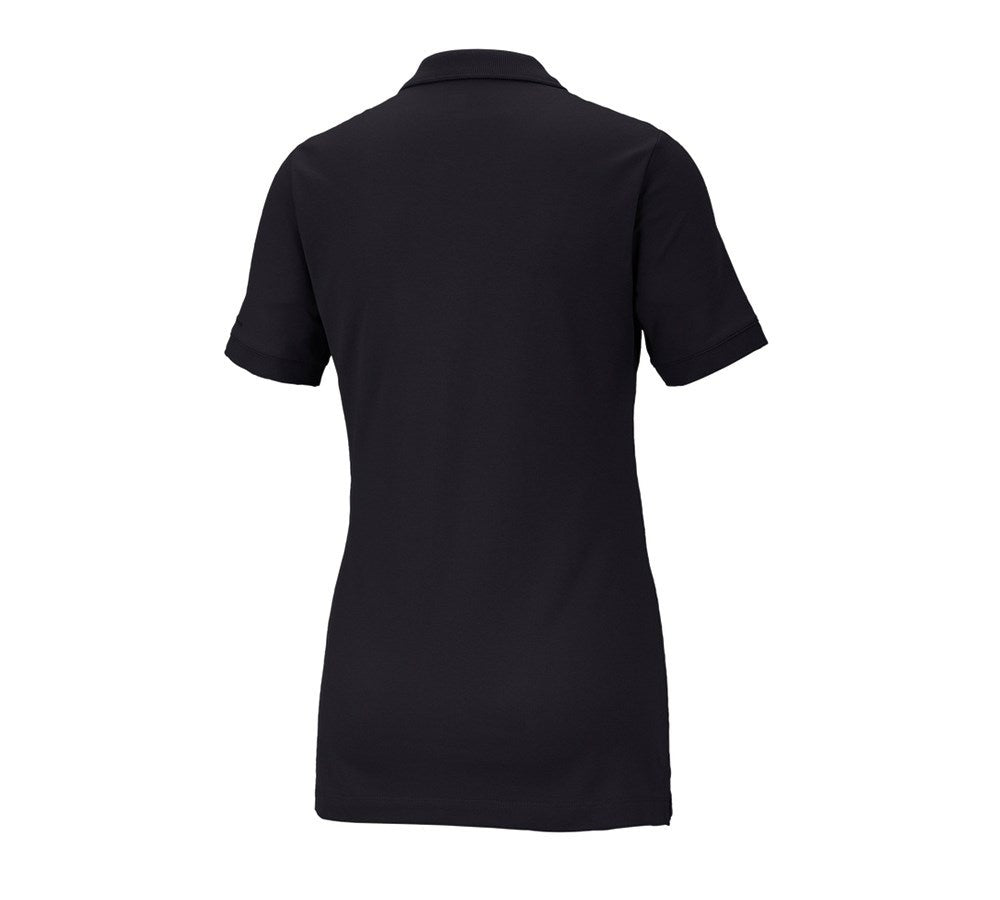 Secondary image e.s. Pique-Polo cotton stretch, ladies' black