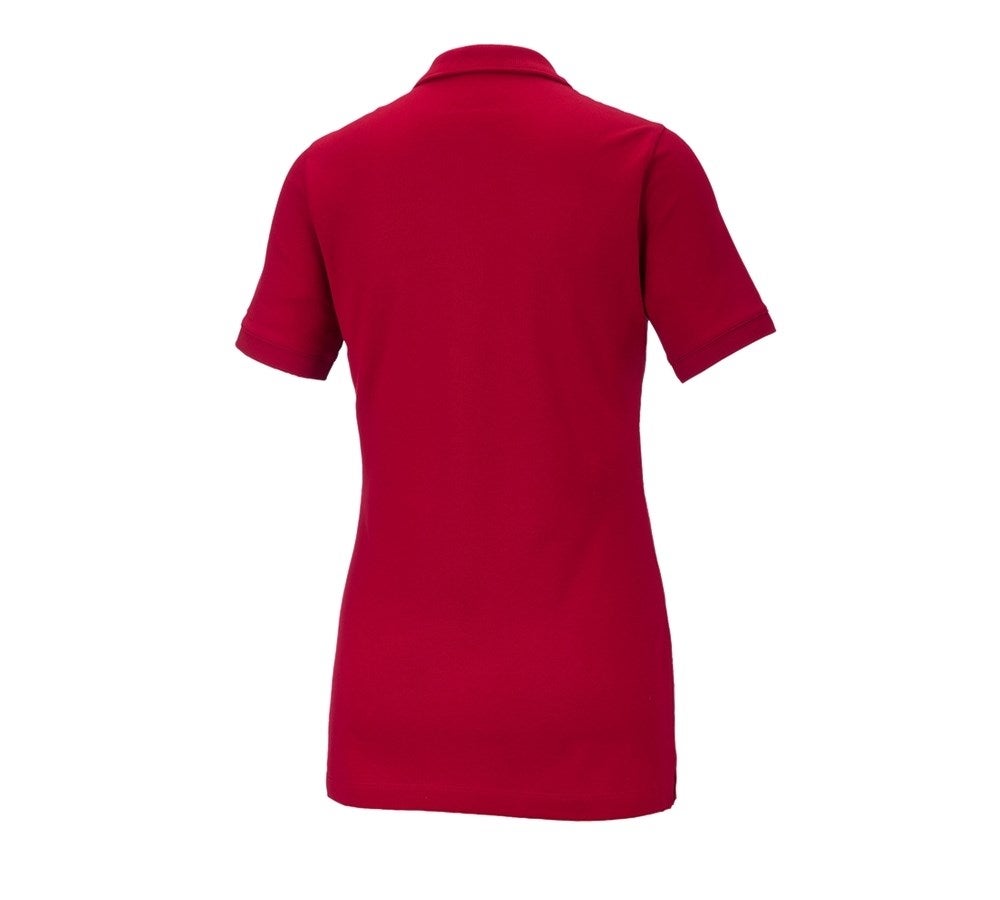 Secondary image e.s. Pique-Polo cotton stretch, ladies' fiery red