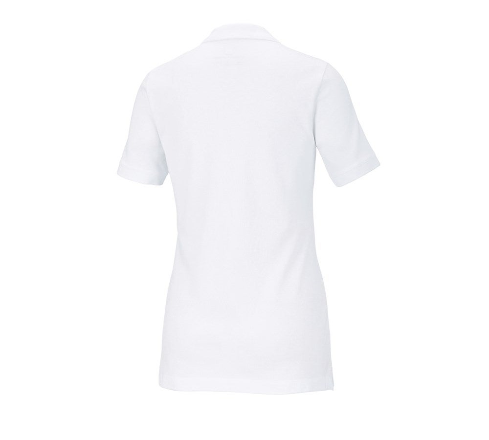 Secondary image e.s. Pique-Polo cotton stretch, ladies' white