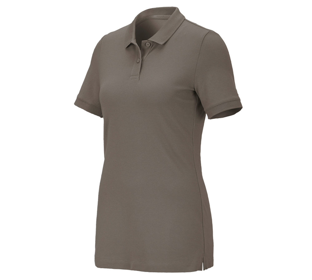 Primary image e.s. Pique-Polo cotton stretch, ladies' stone