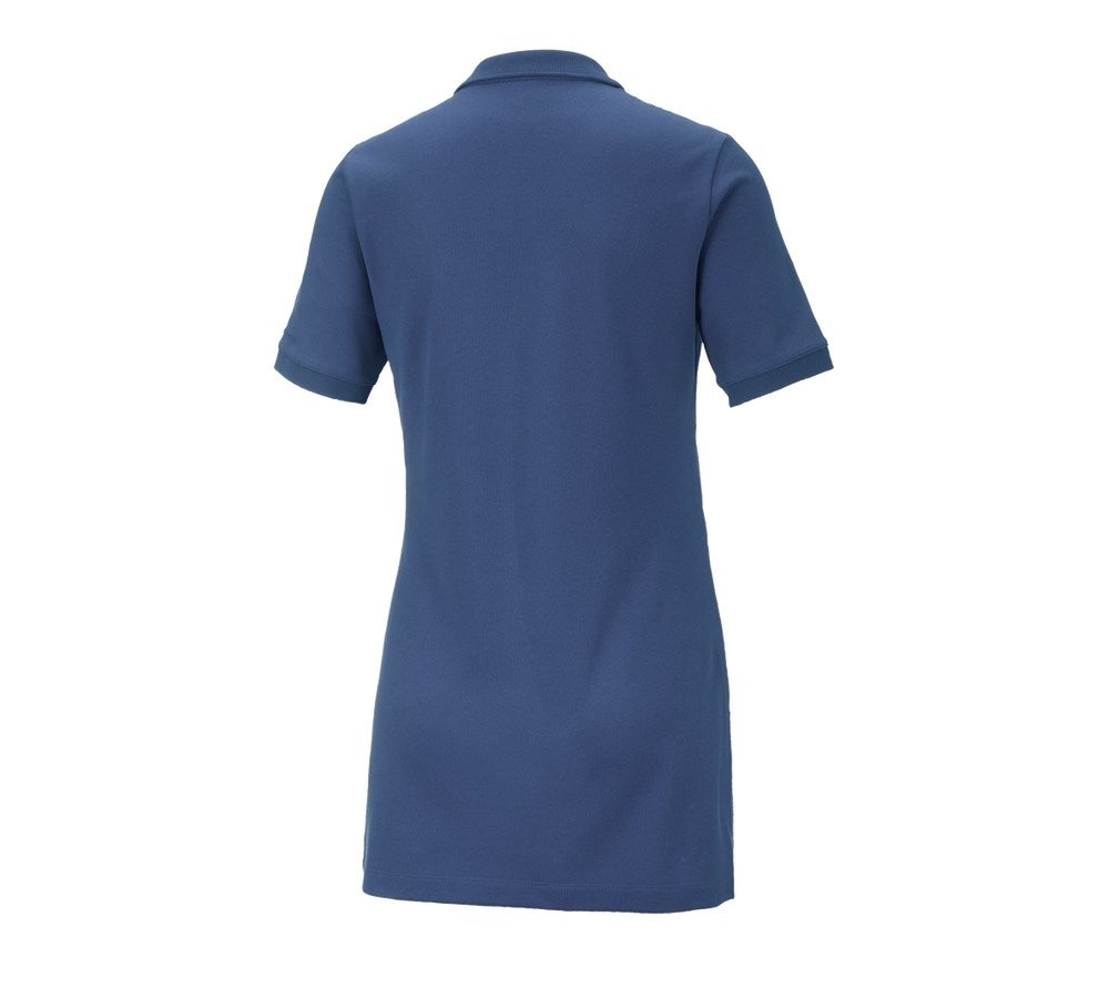 Secondary image e.s. Pique-Polo cotton stretch, ladies', long fit cobalt