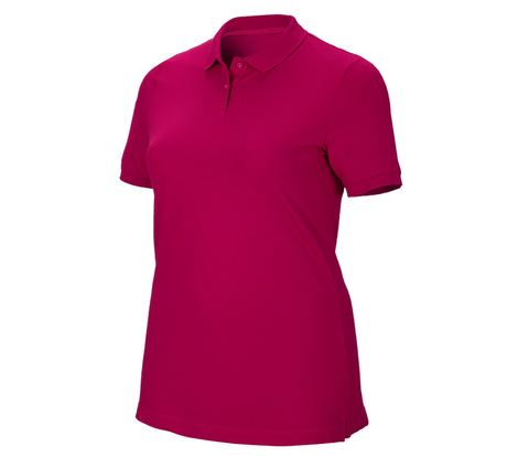 Primary image e.s. Pique-Polo cotton stretch, ladies', plus fit berry