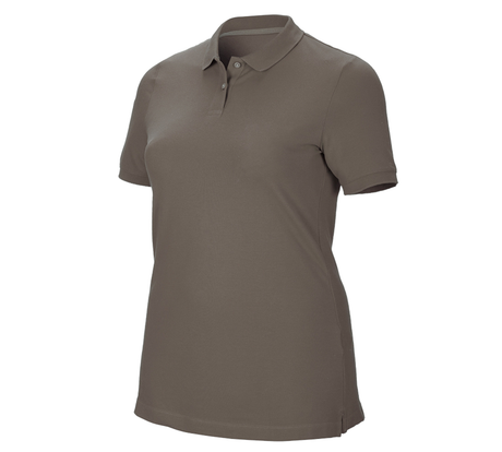 Primary image e.s. Pique-Polo cotton stretch, ladies', plus fit stone