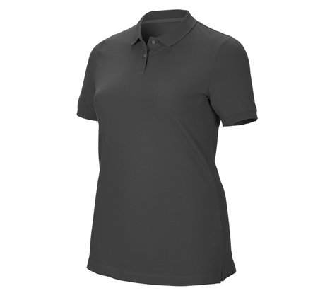 Primary image e.s. Pique-Polo cotton stretch, ladies', plus fit anthracite