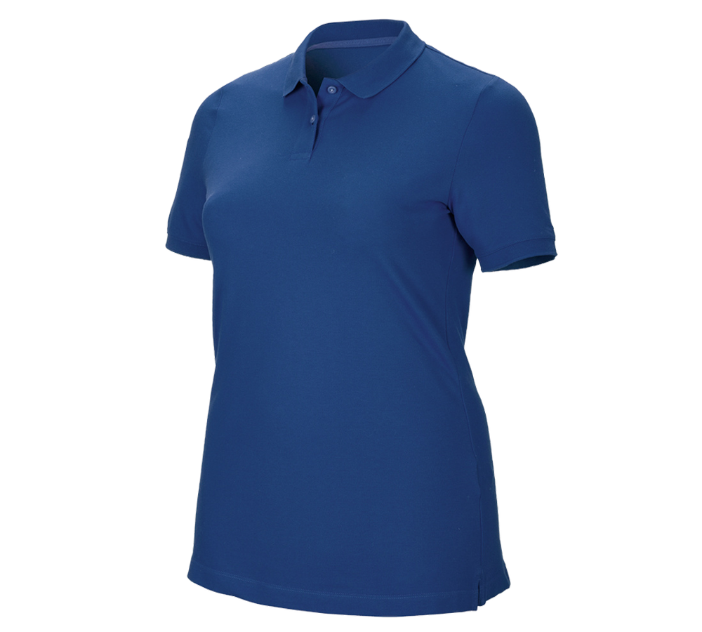 Primary image e.s. Pique-Polo cotton stretch, ladies', plus fit alkaliblue