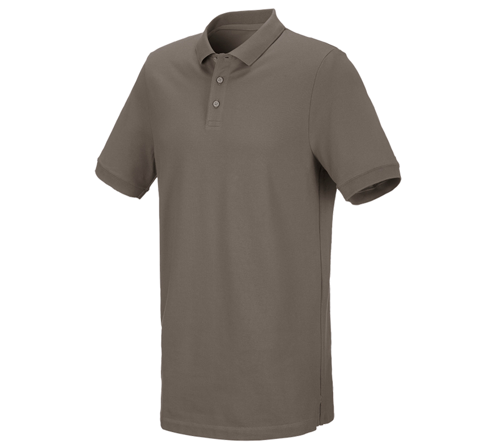 Primary image e.s. Piqué-Polo cotton stretch, long fit stone