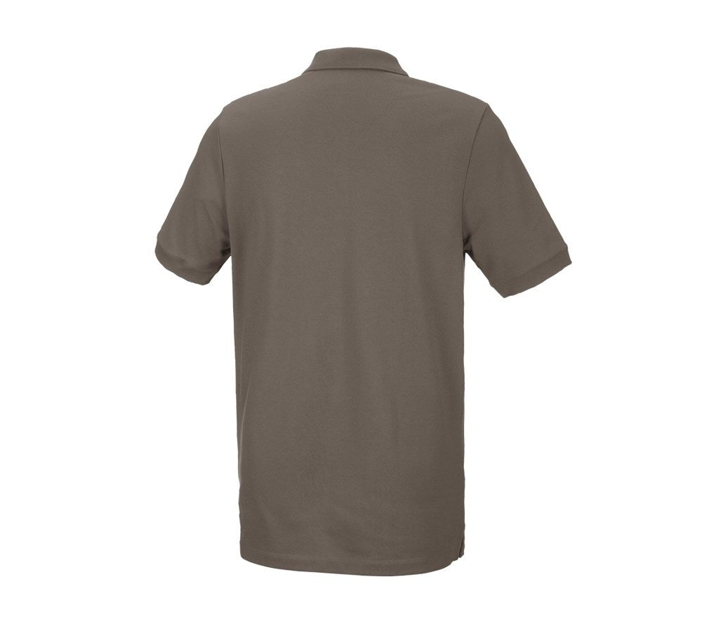 Secondary image e.s. Piqué-Polo cotton stretch, long fit stone