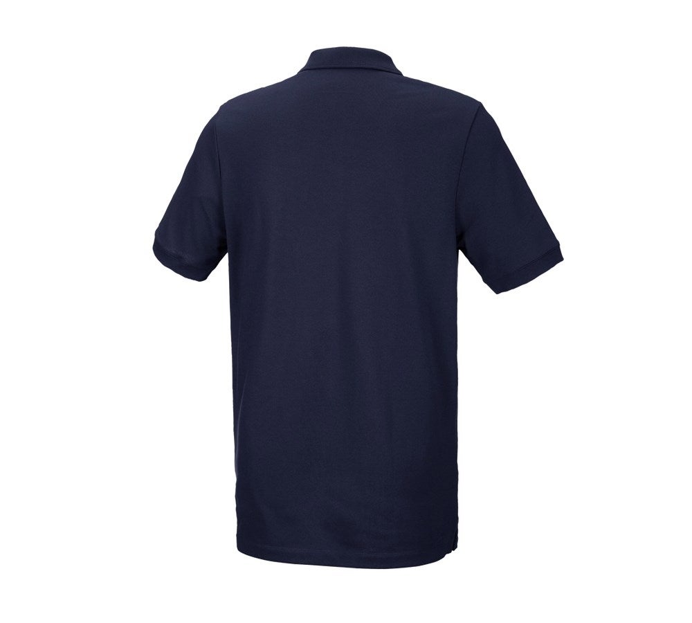 Secondary image e.s. Piqué-Polo cotton stretch, long fit navy