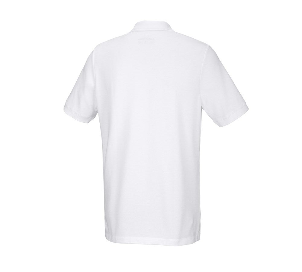 Secondary image e.s. Piqué-Polo cotton stretch, long fit white