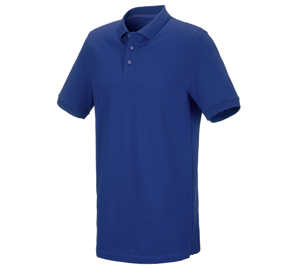 Primary image e.s. Piqué-Polo cotton stretch, long fit royal