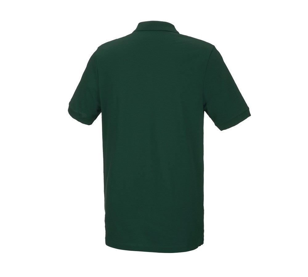 Secondary image e.s. Piqué-Polo cotton stretch, long fit green