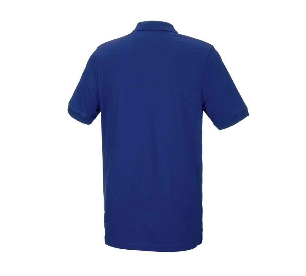 Secondary image e.s. Piqué-Polo cotton stretch, long fit royal