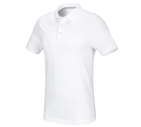 Primary image e.s. Pique-Polo cotton stretch, slim fit white
