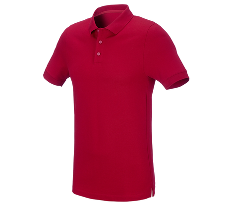 Primary image e.s. Pique-Polo cotton stretch, slim fit fiery red