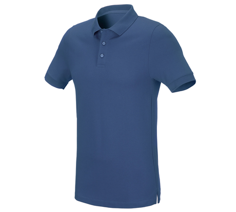 Primary image e.s. Pique-Polo cotton stretch, slim fit cobalt