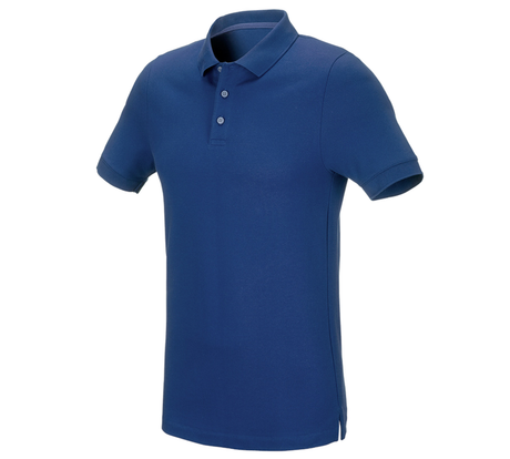 Primary image e.s. Pique-Polo cotton stretch, slim fit alkaliblue