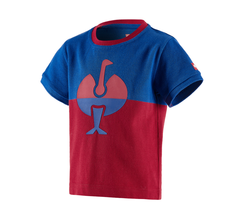 Primary image e.s. Pique-Shirt colourblock, children's royalblue/fiery red