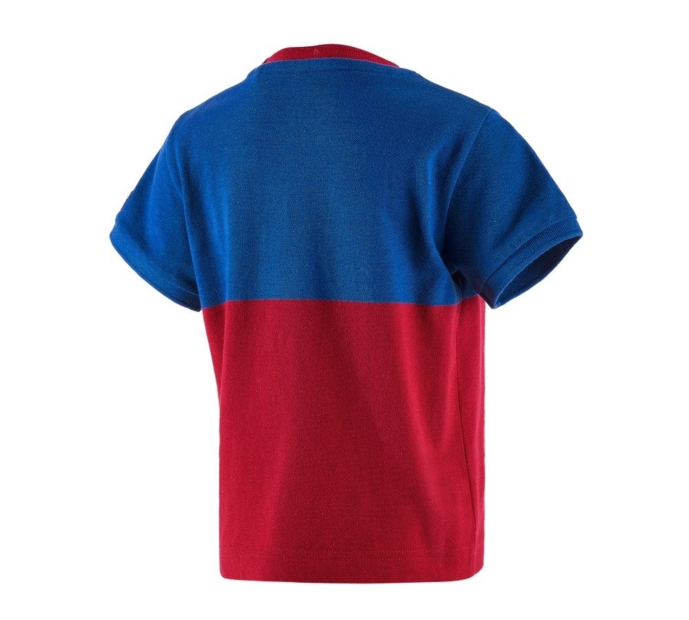 Secondary image e.s. Pique-Shirt colourblock, children's royal/fiery red