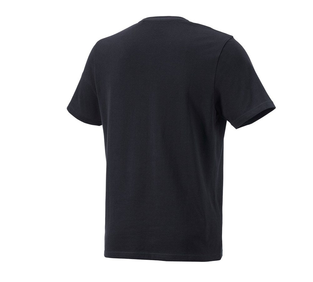 Secondary image e.s. Piqué-T-shirt cotton light black
