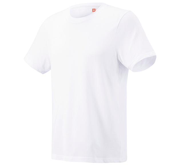Primary image e.s. Piqué-T-shirt cotton light white