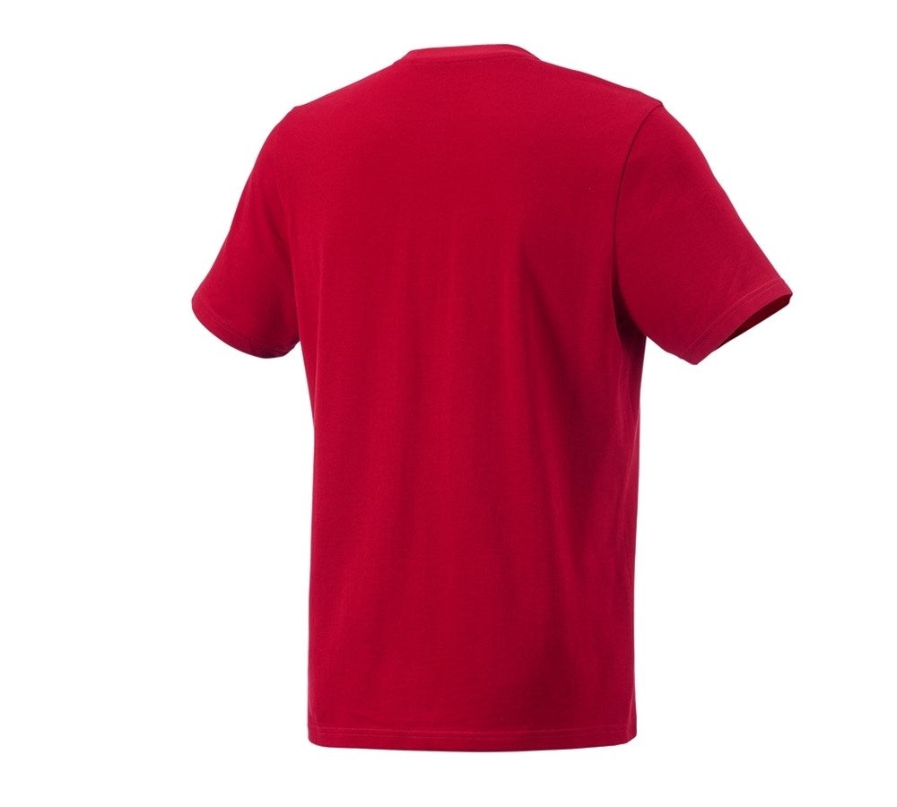 Secondary image e.s. Piqué-T-shirt cotton light fiery red